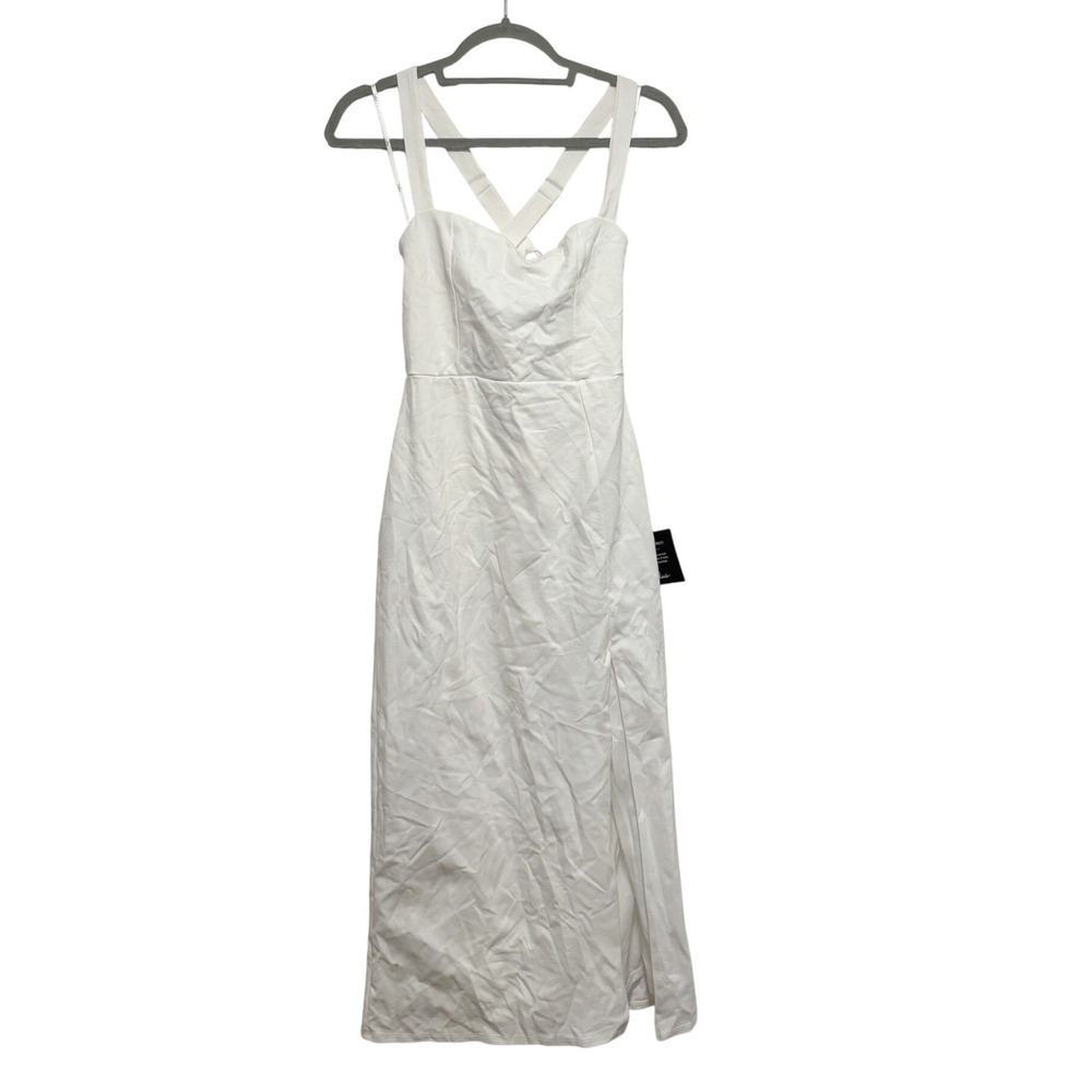 NWT Lulus Minimalist Cross Back Dress White Strappy Back Dress Sz S